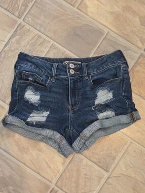 SO Dark Blue Ripped Denim Jean Shorts